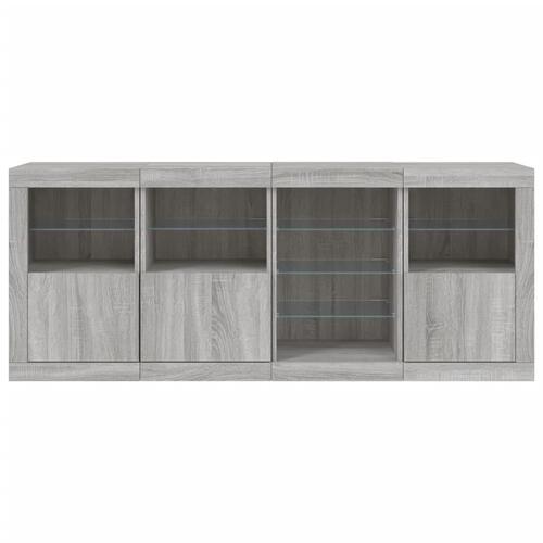 Skænk med LED-lys 164x37x67 cm grå sonoma-eg