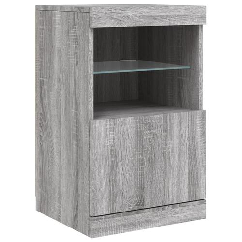 Skænk med LED-lys 164x37x67 cm grå sonoma-eg