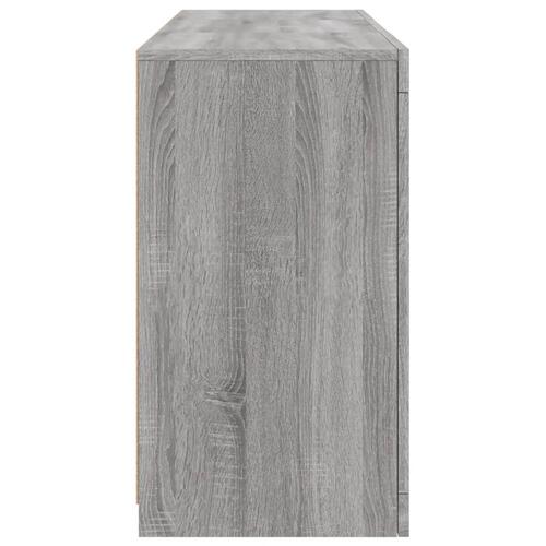 Skænk med LED-lys 123x37x67 cm grå sonoma-eg