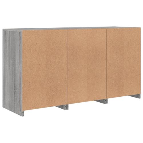 Skænk med LED-lys 123x37x67 cm grå sonoma-eg