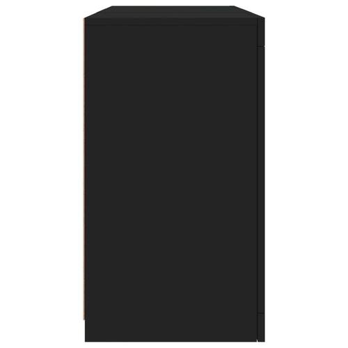 Skænk med LED-lys 123x37x67 cm sort