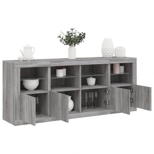 Skænk med LED-lys 163×37×67 cm - grå sonoma-eg