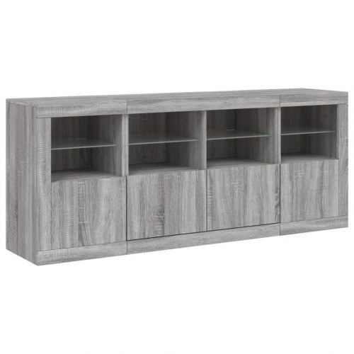 Skænk med LED-lys 163×37×67 cm - grå sonoma-eg