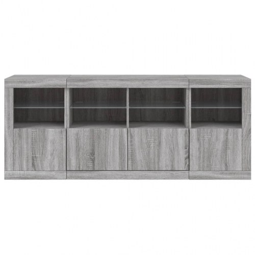 Skænk med LED-lys 163×37×67 cm - grå sonoma-eg