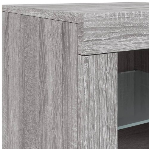 Skænk med LED-lys 163×37×67 cm - grå sonoma-eg