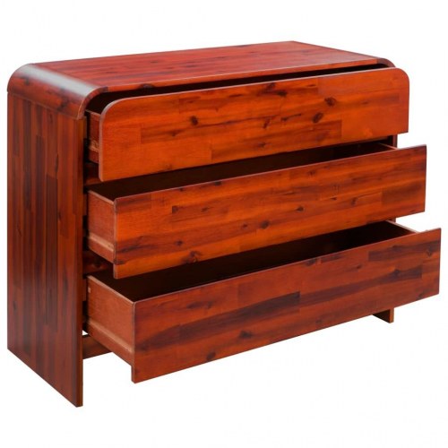 Kommode massivt akacietræ 90 x 37 x 75 cm