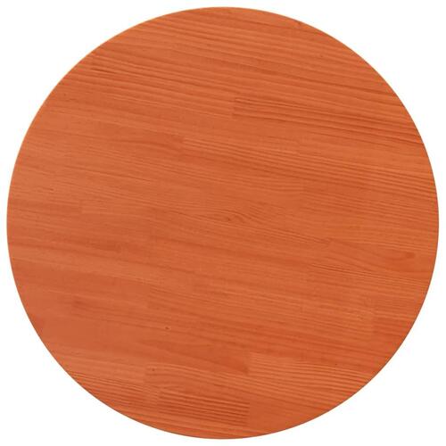 Bordplade Ø90x2,5 cm rund massivt fyrretræ gyldenbrun