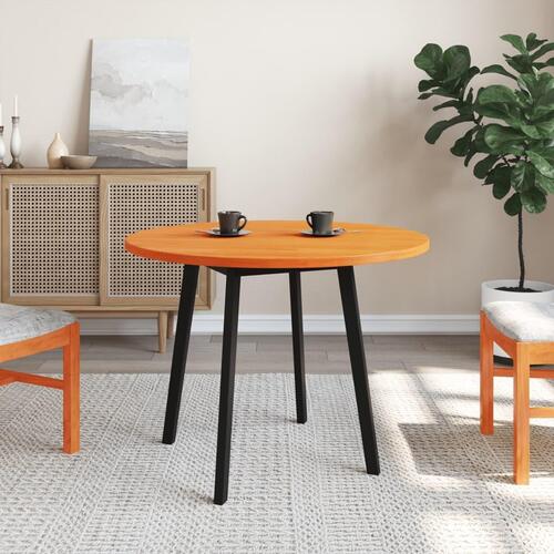 Bordplade Ø90x2,5 cm rund massivt fyrretræ gyldenbrun