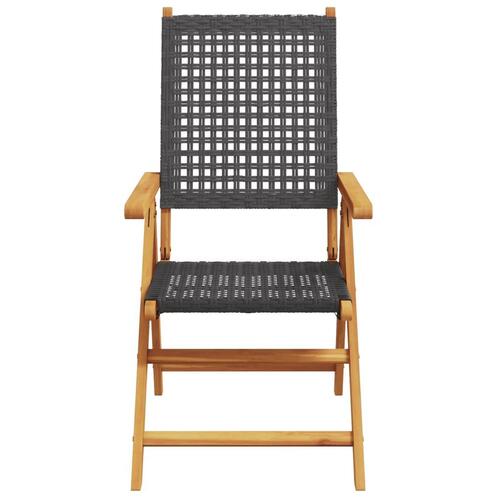 Havestole 8 stk. med lænefunktion polyrattan sort