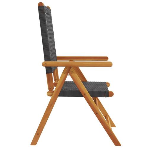 Havestole 8 stk. med lænefunktion polyrattan sort