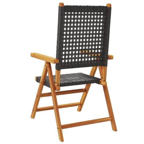 Havestole 8 stk. med lænefunktion polyrattan sort