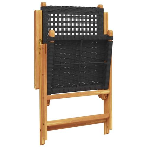 Havestole 8 stk. med lænefunktion polyrattan sort