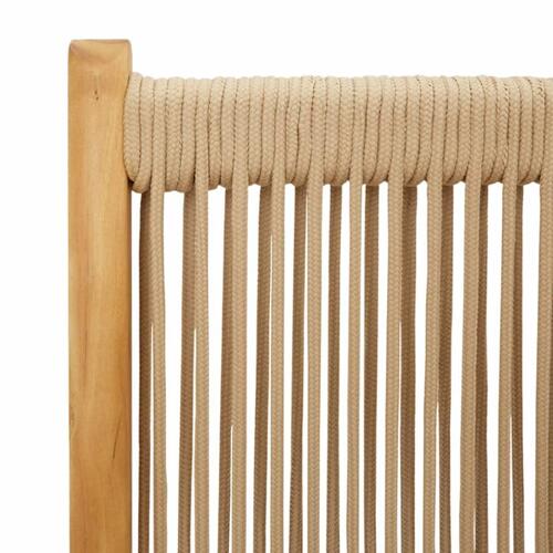 Havestole 6 stk. med lænefunktion massivt akacietræ beige