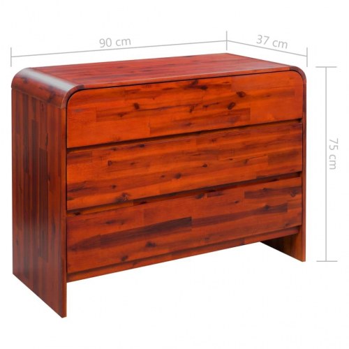 Kommode massivt akacietræ 90 x 37 x 75 cm