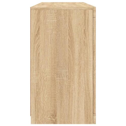 Skænk med LED-lys 142,5x37x67 cm sonoma-eg