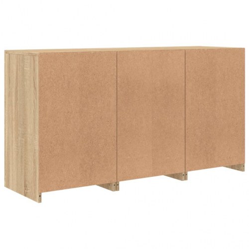 Skænk med LED-lys 123x37x67 cm sonoma-eg