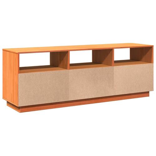 Tv-bord 140x37x50 cm massivt fyrretræ gyldenbrun