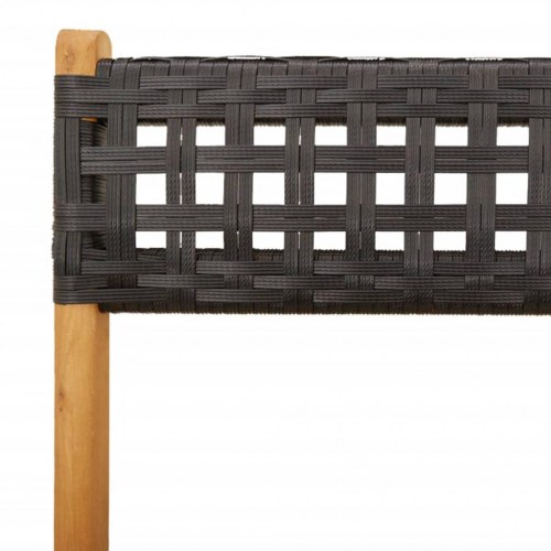 Bistrostole 2 stk. massivt akacietræ og polyrattan sort