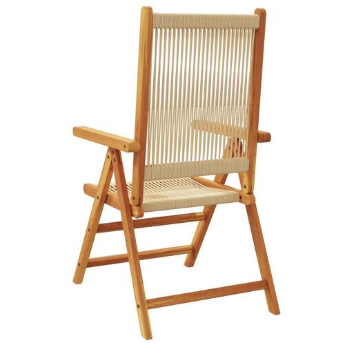 Havestole 2 stk. massivt akacietræ og polypropylen beige