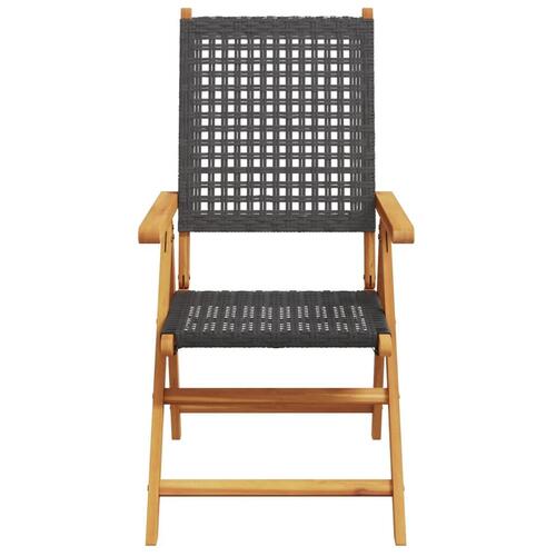 Havestole 6 stk. med lænefunktion polyrattan sort