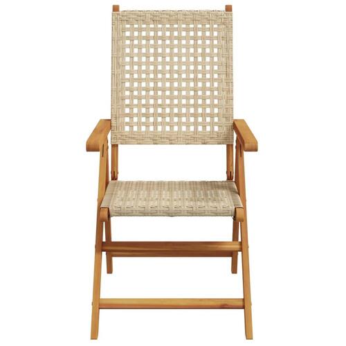 Havestole 8 stk. med lænefunktion polyrattan beige