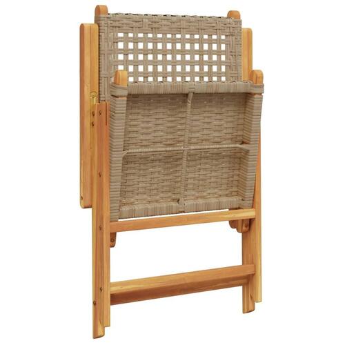 Havestole 8 stk. med lænefunktion polyrattan beige
