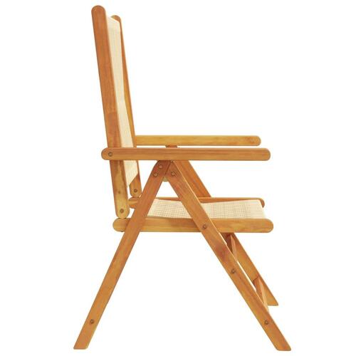 Havestole 4 stk. med lænefunktion massivt akacietræ beige