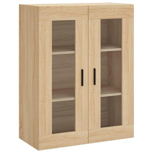 Væghængt skab 69,5x34x90 cm konstrueret træ sonoma-eg
