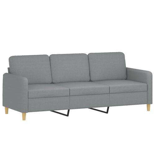 Sofasæt 4 dele med hynder stof lysegrå