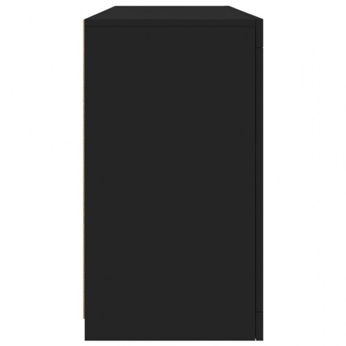 Skænk med LED-lys 142,5x37x67 cm sort