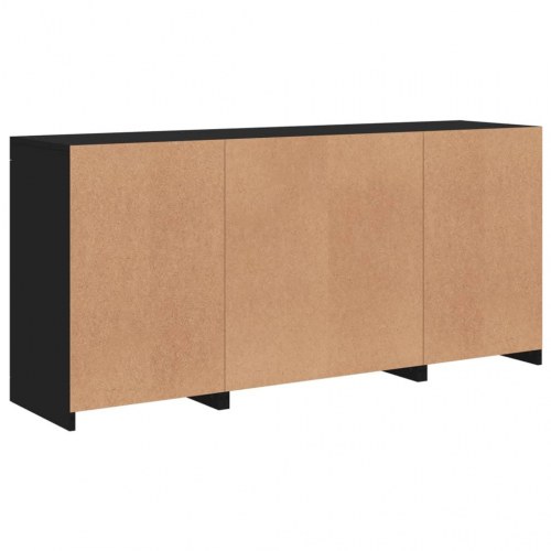 Skænk med LED-lys 142,5x37x67 cm sort