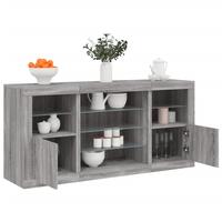 Skænk med LED-lys 142,5x37x67 cm grå sonoma-eg