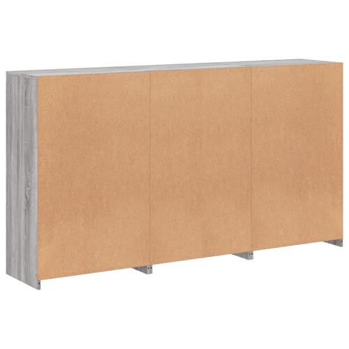 Skænk med LED-lys 181,5x37x100 cm grå sonoma-eg