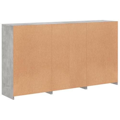 Skænk med LED-lys 181,5x37x100 cm betongrå