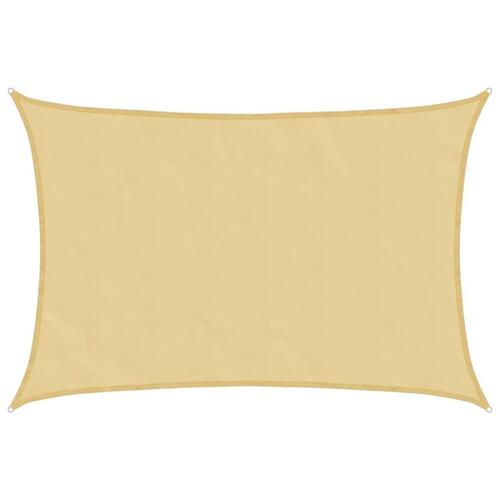 Solsejl 3,5x2,5 m 100 % polyesterstof sandfarvet