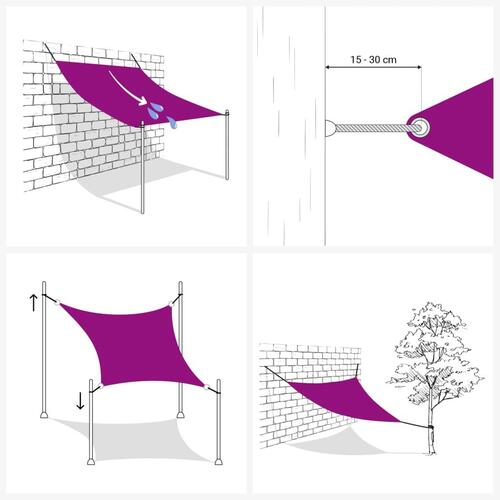 Solsejl 3,5x2,5 m 100 % polyesterstof sandfarvet