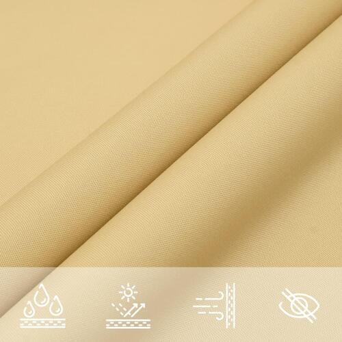 Solsejl 3,5x2,5 m 100 % polyesterstof sandfarvet