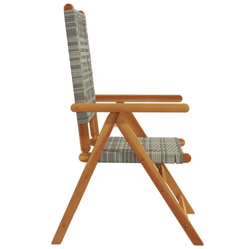 Havestole 2 stk. massivt akacietræ og polyrattan grå