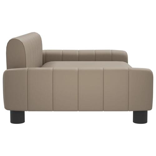 Hundeseng 90x53x30 cm kunstlæder cappuccinofarvet
