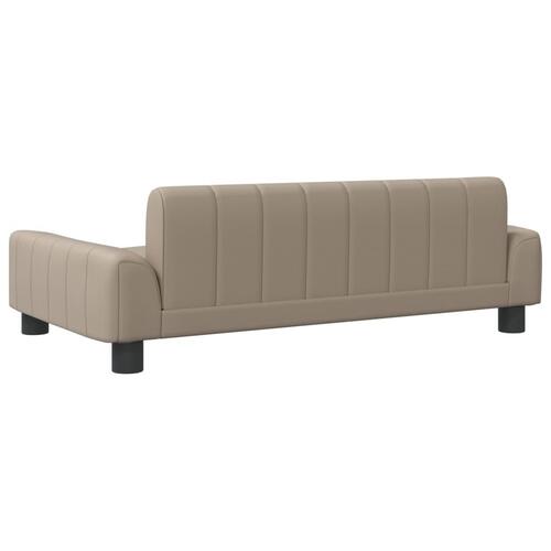 Hundeseng 90x53x30 cm kunstlæder cappuccinofarvet