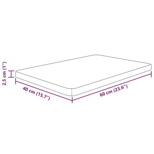 Bordplade til badeværelse 60x40x2,5 cm massivt træ lysebrun