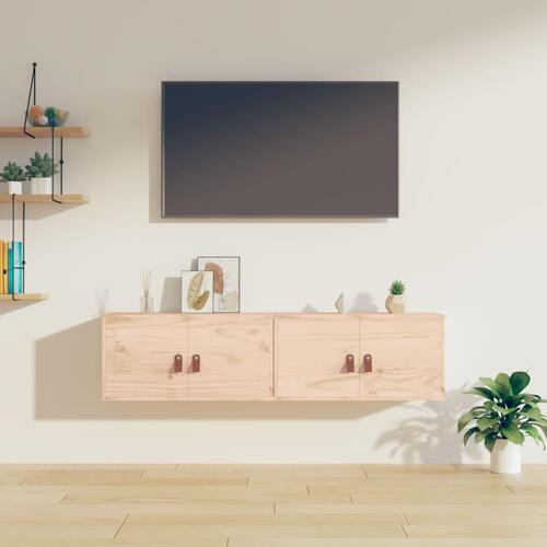 Vægskabe 2 stk. 60x30x30 cm massivt fyrretræ