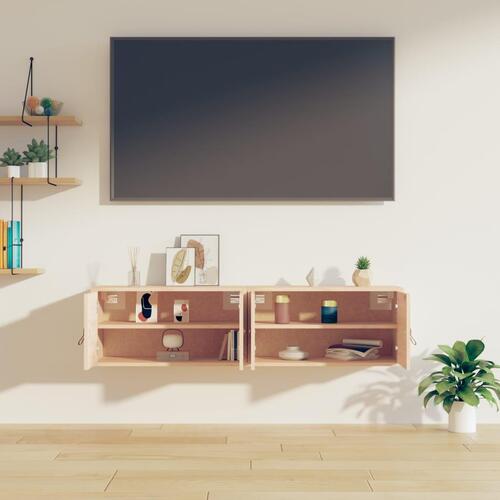 Vægskabe 2 stk. 60x30x30 cm massivt fyrretræ
