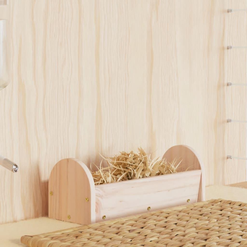 Kaninfoderautomat 28x10x10 cm massivt fyrretræ