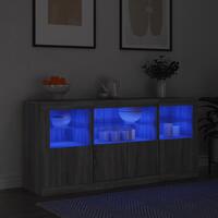 Skænk med LED-lys 142,5x37x67 cm grå sonoma-eg