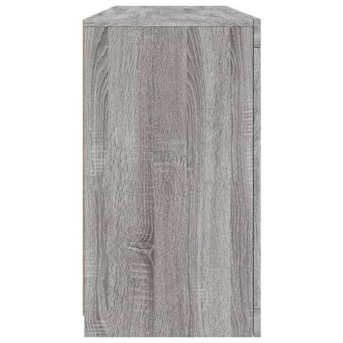 Skænk med LED-lys 142,5x37x67 cm grå sonoma-eg