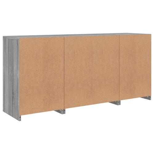Skænk med LED-lys 142,5x37x67 cm grå sonoma-eg