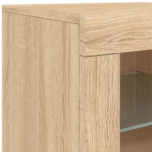 Skænk med LED-lys 162x37x67 cm sonoma-eg