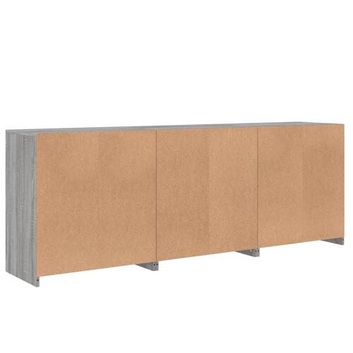 Skænk med LED-lys 181,5x37x67 cm grå sonoma-eg