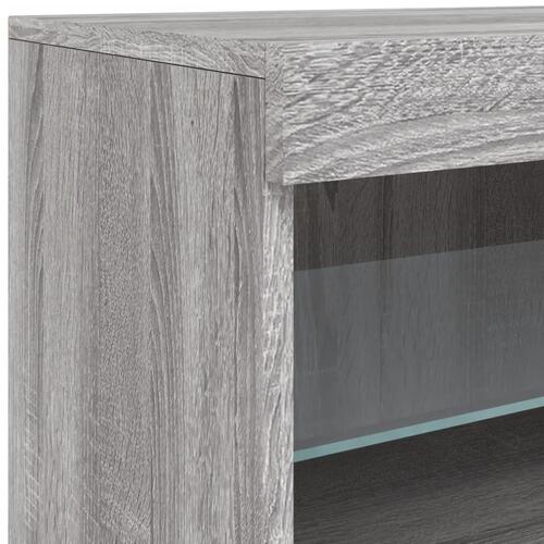 Skænk med LED-lys 181,5x37x67 cm grå sonoma-eg